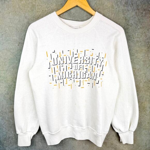 VTG 90s University of Michigan Wolverines Sweatshirt Sz M College Retro - Picture 1 of 8